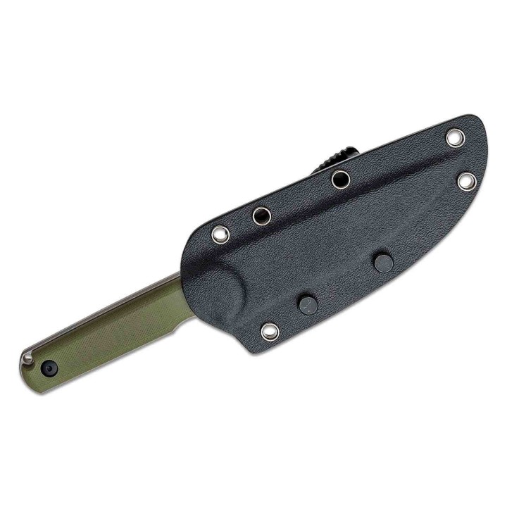 Couteau Ferrum Forge Lackey XL Green Lame Acier 9Cr18MoV Manche G10 Etui Kydex/T-Clip FF0089G - Livraison Gratuite