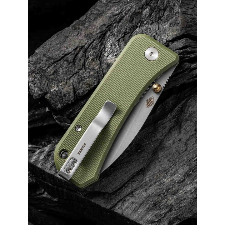 Couteau CIVIVI Baby Banter Green Lame Nitro-V Manche G10 IKBS Linerlock Clip CIVC19068S5 - Livraison Gratuite