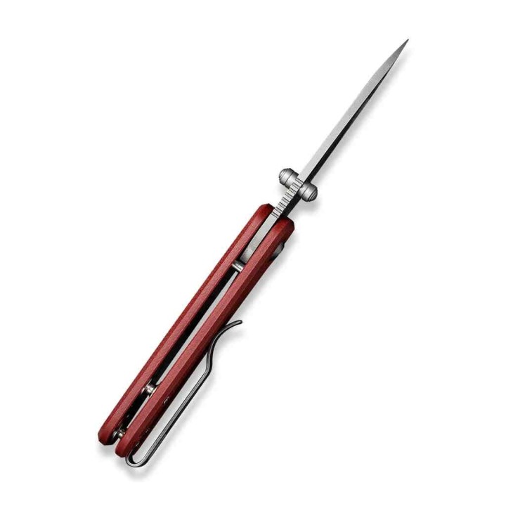 Couteau CIVIVI Baby Banter Burgundy Lame Nitro-V Manche G10 IKBS Linerlock Clip CIVC19068S6 - Livraison Gratuite