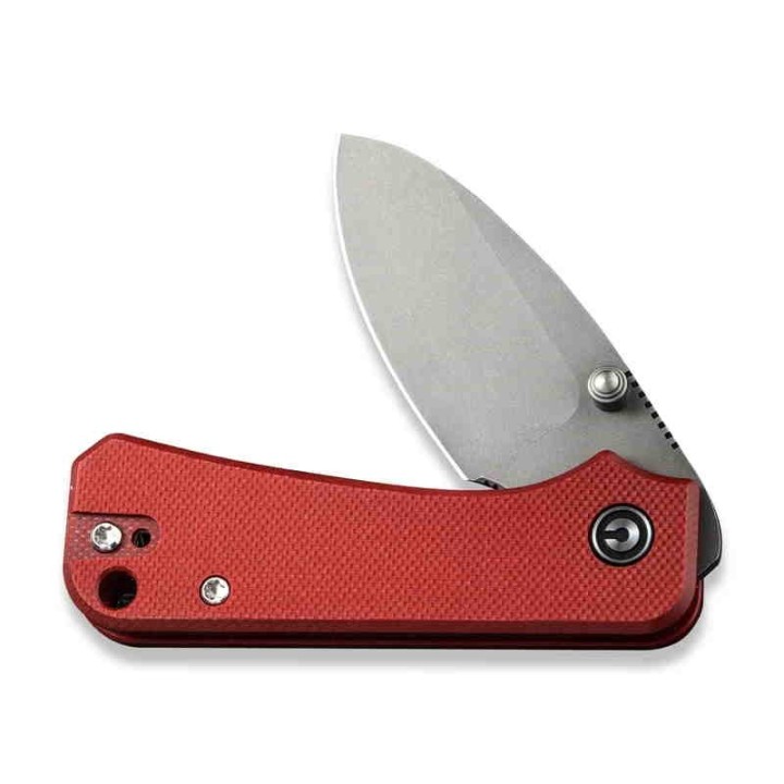 Couteau CIVIVI Baby Banter Burgundy Lame Nitro-V Manche G10 IKBS Linerlock Clip CIVC19068S6 - Livraison Gratuite