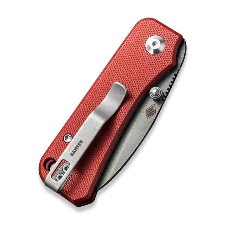 Couteau CIVIVI Baby Banter Burgundy Lame Nitro-V Manche G10 IKBS Linerlock Clip CIVC19068S6 - Livraison Gratuite