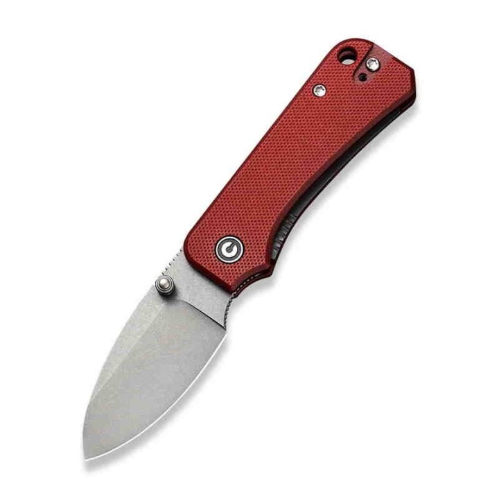 Couteau CIVIVI Baby Banter Burgundy Lame Nitro-V Manche G10 IKBS Linerlock Clip CIVC19068S6 - Livraison Gratuite