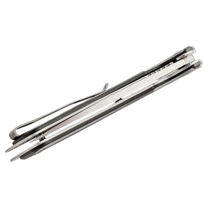 Couteau REVO Ness Black Lame Acier D2 Manche G10 IKBS Linerlock CLip REV008BLK - Livraison Gratuite