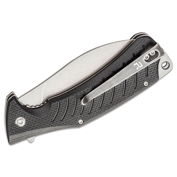 Couteau REVO Ness Black Lame Acier D2 Manche G10 IKBS Linerlock CLip REV008BLK - Livraison Gratuite