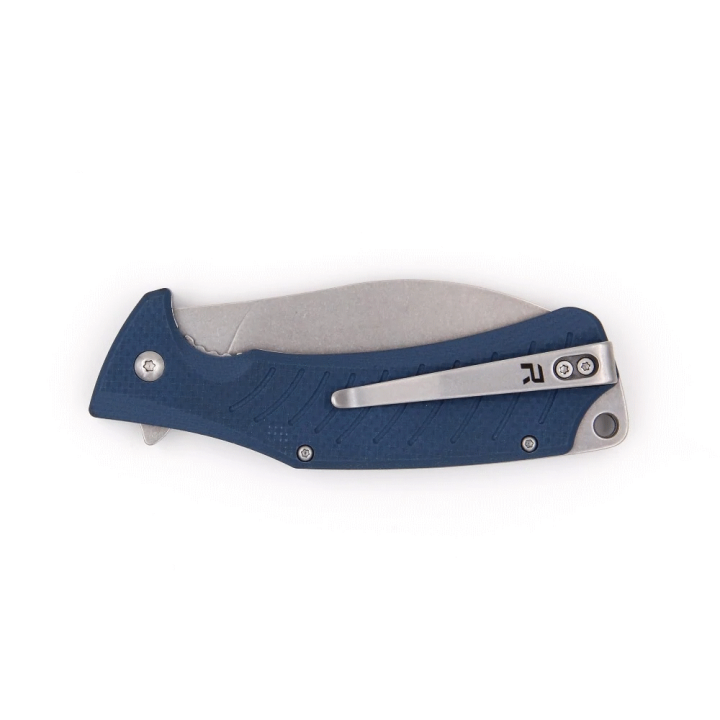 Couteau REVO Ness Blue Lame Acier D2 Manche G10 IKBS Linerlock CLip REV008GRY - Livraison Gratuite
