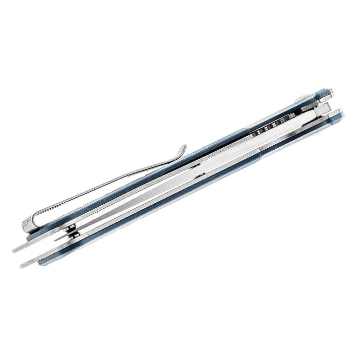 Couteau REVO Ness Blue Lame Acier D2 Manche G10 IKBS Linerlock CLip REV008GRY - Livraison Gratuite