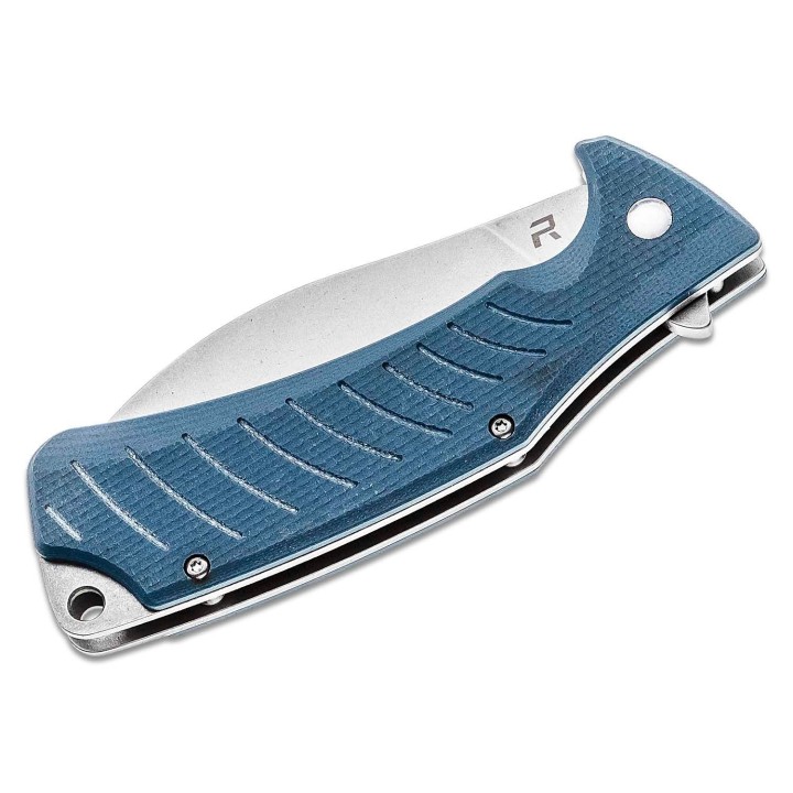 Couteau REVO Ness Blue Lame Acier D2 Manche G10 IKBS Linerlock CLip REV008GRY - Livraison Gratuite