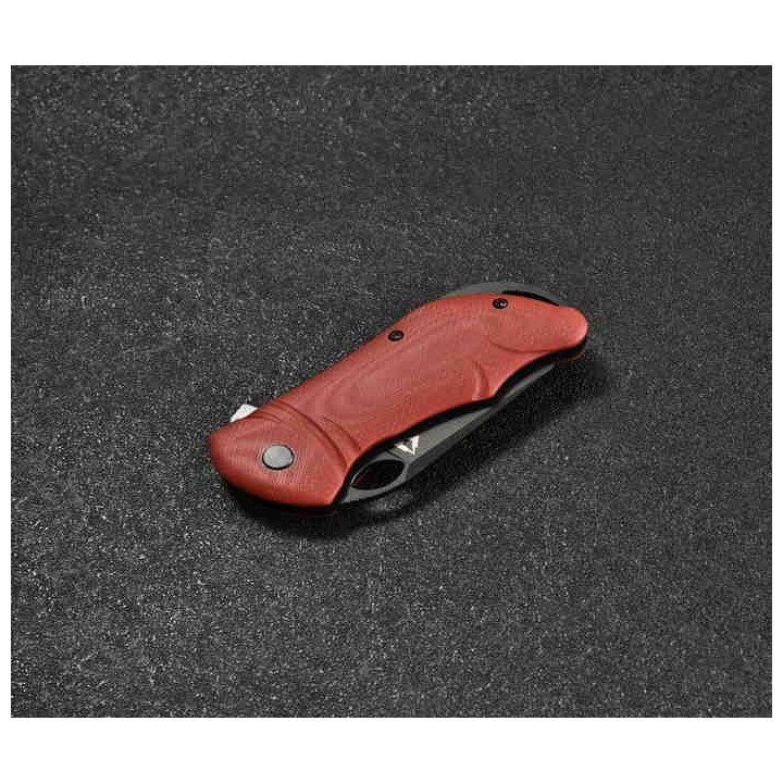 Couteau CMB Made Knives Hippo Red Lame Acier D2 IKBS Linerlock Clip CMB05R - Livraison Gratuite