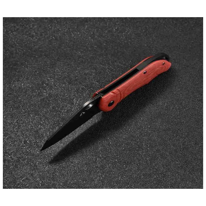 Couteau CMB Made Knives Hippo Red Lame Acier D2 IKBS Linerlock Clip CMB05R - Livraison Gratuite