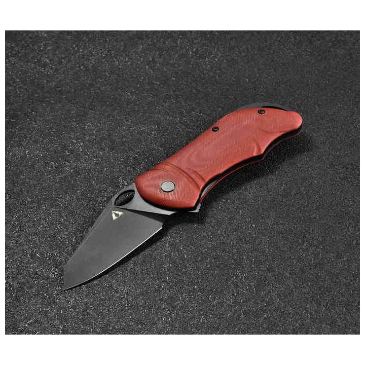 Couteau CMB Made Knives Hippo Red Lame Acier D2 IKBS Linerlock Clip CMB05R - Livraison Gratuite