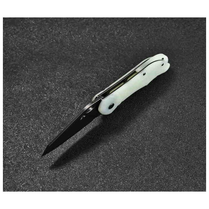 Couteau CMB Made Knives Hippo Jade Lame Acier D2 IKBS Linerlock Clip CMB05J - Livraison Gratuite