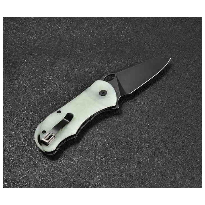Couteau CMB Made Knives Hippo Jade Lame Acier D2 IKBS Linerlock Clip CMB05J - Livraison Gratuite