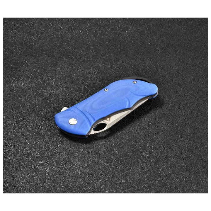 Couteau CMB Made Knives Hippo Blue Lame Acier D2 IKBS Linerlock Clip CMB05S - Livraison Gratuite