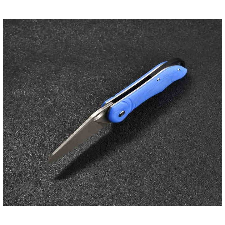 Couteau CMB Made Knives Hippo Blue Lame Acier D2 IKBS Linerlock Clip CMB05S - Livraison Gratuite