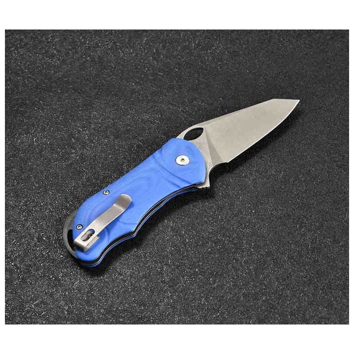 Couteau CMB Made Knives Hippo Blue Lame Acier D2 IKBS Linerlock Clip CMB05S - Livraison Gratuite