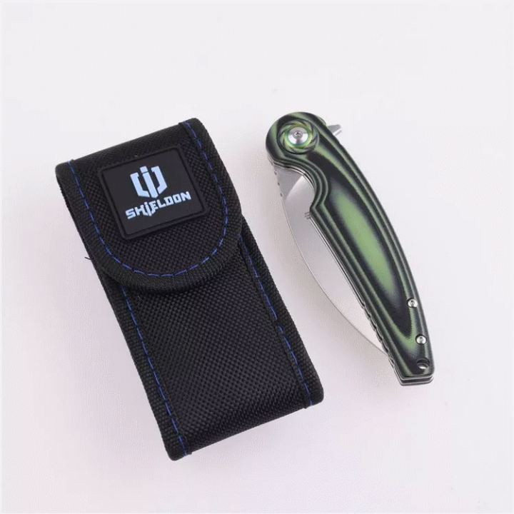 Couteau Shieldon Bulbasaur Lame Sandvik 14C28N Manche G10 IKBS Linerlock Clip SHI9061GM - Livraison Gratuite