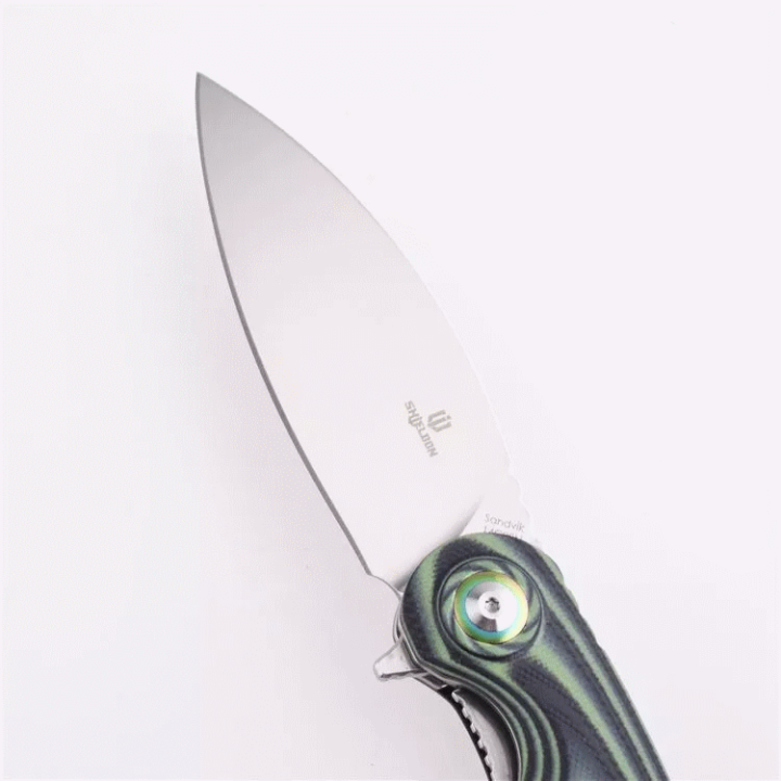 Couteau Shieldon Bulbasaur Lame Sandvik 14C28N Manche G10 IKBS Linerlock Clip SHI9061GM - Livraison Gratuite