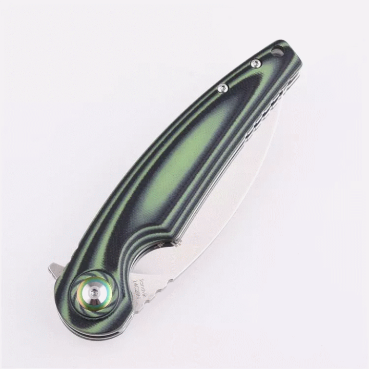 Couteau Shieldon Bulbasaur Lame Sandvik 14C28N Manche G10 IKBS Linerlock Clip SHI9061GM - Livraison Gratuite