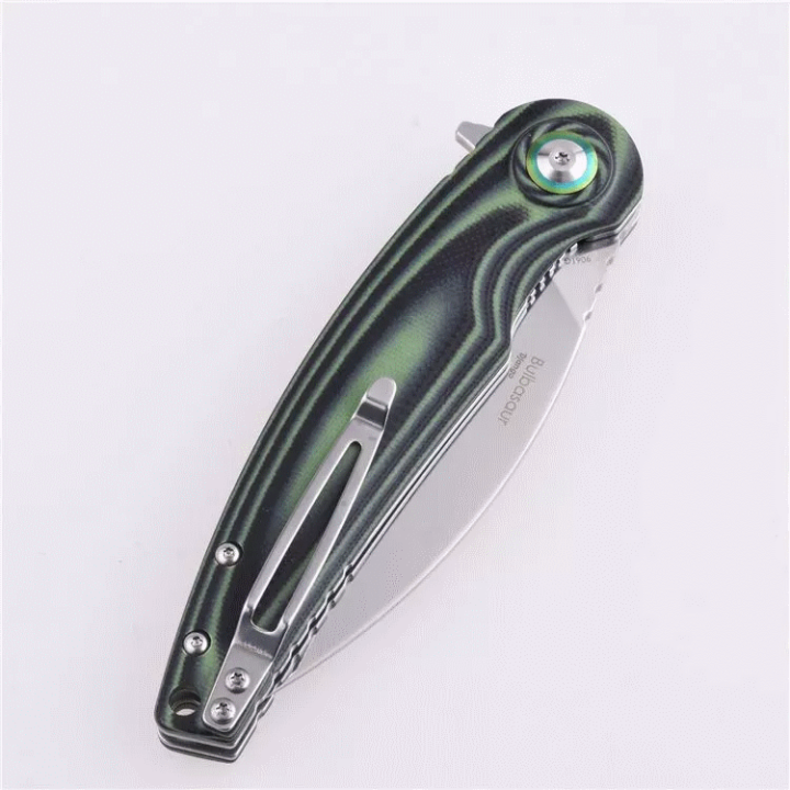 Couteau Shieldon Bulbasaur Lame Sandvik 14C28N Manche G10 IKBS Linerlock Clip SHI9061GM - Livraison Gratuite