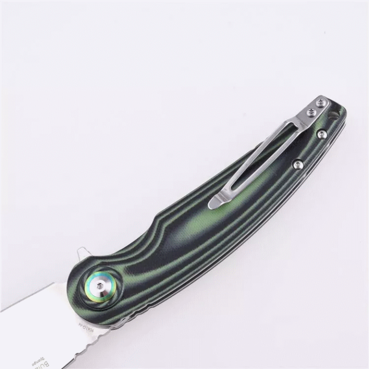 Couteau Shieldon Bulbasaur Lame Sandvik 14C28N Manche G10 IKBS Linerlock Clip SHI9061GM - Livraison Gratuite