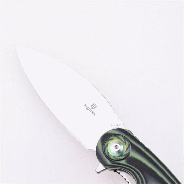 Couteau Shieldon Bulbasaur Lame Sandvik 14C28N Manche G10 IKBS Linerlock Clip SHI9061GM - Livraison Gratuite