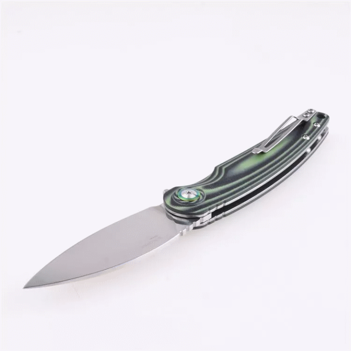 Couteau Shieldon Bulbasaur Lame Sandvik 14C28N Manche G10 IKBS Linerlock Clip SHI9061GM - Livraison Gratuite