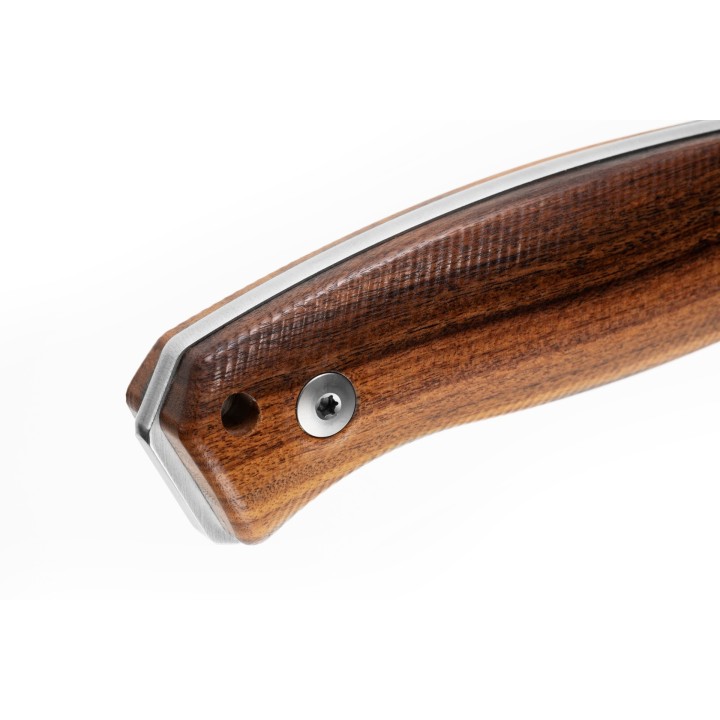 Couteau LionSteel M2M Santos Lame Acier M390 Manche Bois Etui Cuir Made Italy LSTM2MST - Livraison Gratuite