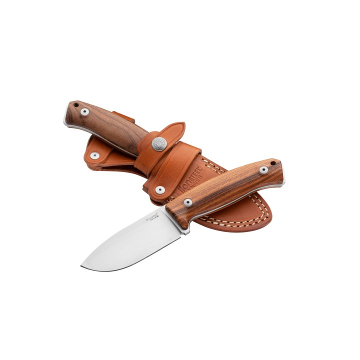 Couteau LionSteel M2M Santos Lame Acier M390 Manche Bois Etui Cuir Made Italy LSTM2MST - Livraison Gratuite