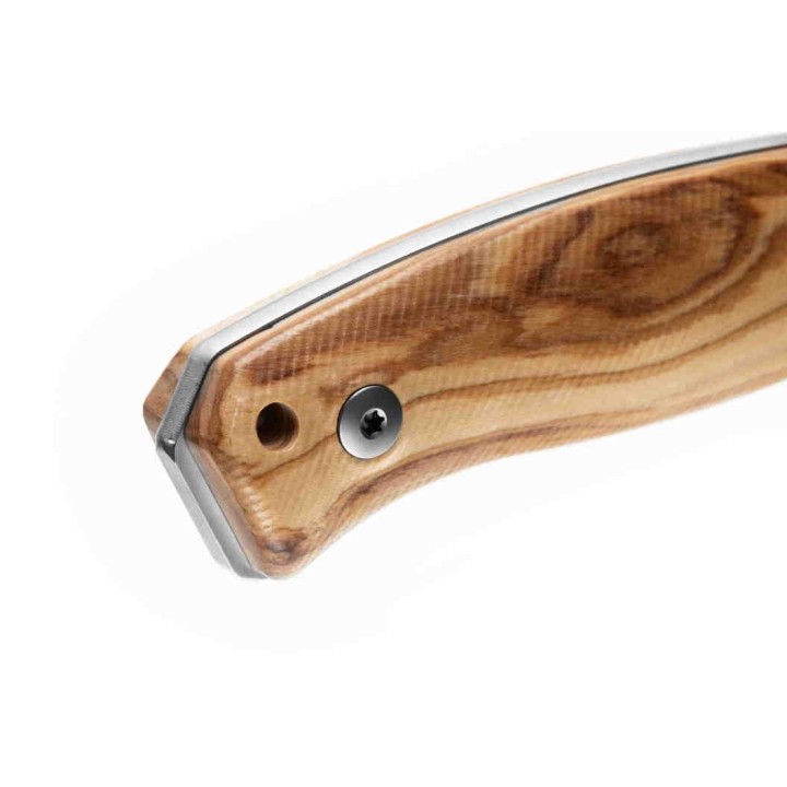 Couteau LionSteel M2M Olive Lame Acier M390 Manche Bois Etui Cuir Made Italy LSTM2MUL - Livraison Gratuite