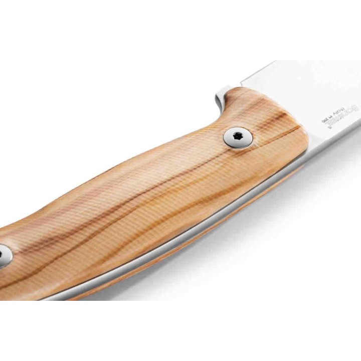 Couteau LionSteel M2M Olive Lame Acier M390 Manche Bois Etui Cuir Made Italy LSTM2MUL - Livraison Gratuite