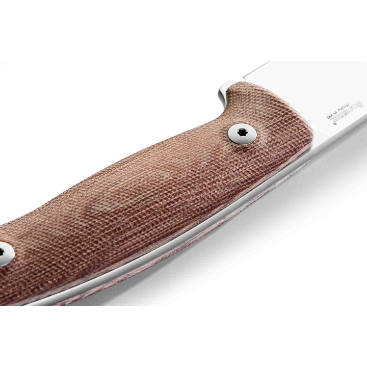 Couteau LionSteel M2M  Lame Acier M390 Manche Natural Micarta Etui Cuir Made Italy LSTM2MCVN - Livraison Gratuite