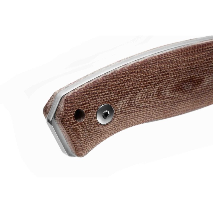 Couteau LionSteel M2M  Lame Acier M390 Manche Natural Micarta Etui Cuir Made Italy LSTM2MCVN - Livraison Gratuite