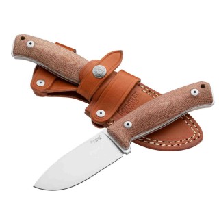 Couteau LionSteel M2M  Lame Acier M390 Manche Natural Micarta Etui Cuir Made Italy LSTM2MCVN - Livraison Gratuite