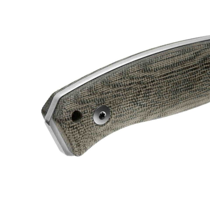 Couteau LionSteel M2M Lame Acier M390 Manche Green Micarta Etui Cuir Made Italy LSTM2MCVG - Livraison Gratuite