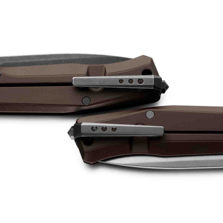 Couteau LionSTEEL Myto Brown Manche Aluminium Lame Acier M390 IKBS Framelock Clip Made Italy LSTMT01AES - Livraison Gratuite