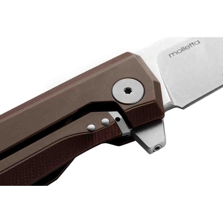 Couteau LionSTEEL Myto Brown Manche Aluminium Lame Acier M390 IKBS Framelock Clip Made Italy LSTMT01AES - Livraison Gratuite
