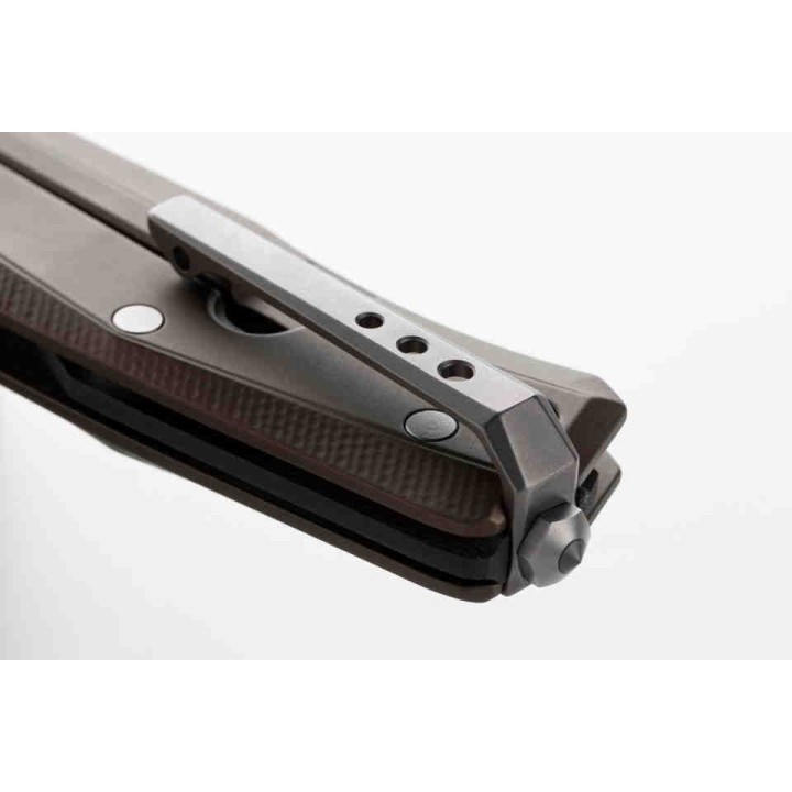 Couteau LionSTEEL Myto Brown Manche Aluminium Lame Acier M390 IKBS Framelock Clip Made Italy LSTMT01AES - Livraison Gratuite