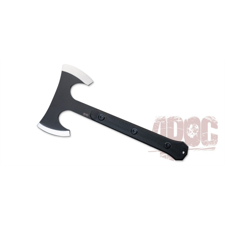Hache Tomahawk APOC Survival Double Mukk Hatchet Lame Acier 9260 Manche G10 Etui Kydex DRK35560 - Livraison Gratuite
