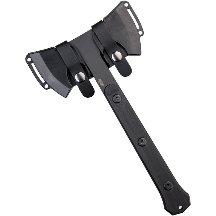 Hache Tomahawk APOC Survival Double Mukk Hatchet Lame Acier 9260 Manche G10 Etui Kydex DRK35560 - Livraison Gratuite