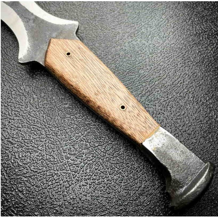 Dague Fabrication Artisanale Forgée Dans un Clou de Rail Acier Carbone Etui Cuir PA7900 - Livraison Gratuite