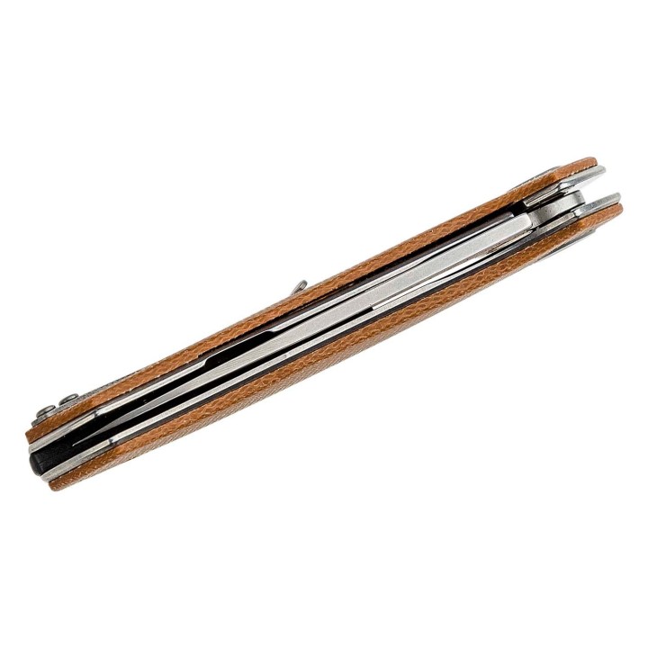 Couteau Kersahw Concierge Brown Lame Acier 8Cr13MoV Manche Micarta IKBS Linerlock Clip KS4020MIB - Livraison Gratuite