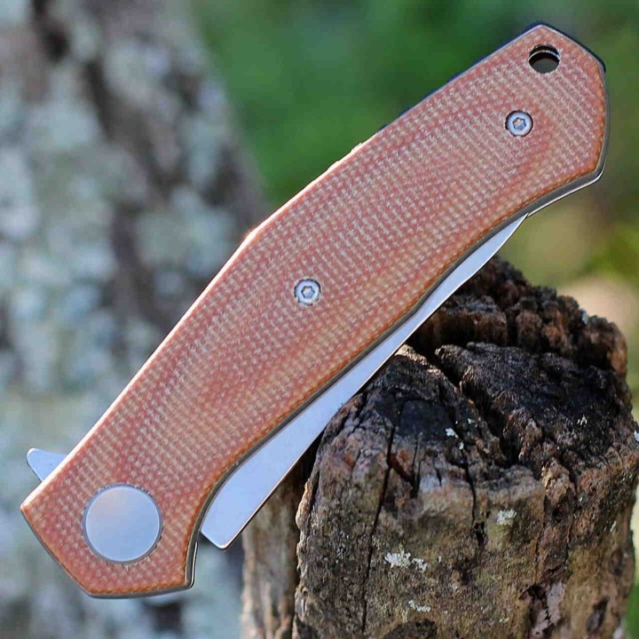 Couteau Kersahw Concierge Brown Lame Acier 8Cr13MoV Manche Micarta IKBS Linerlock Clip KS4020MIB - Livraison Gratuite