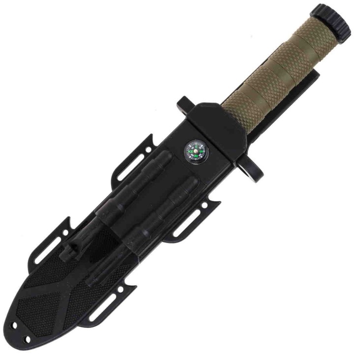 Couteau De Survie Humvee Next Gen Survival Lame Acier Inox Manche ABS Etui Boussole Allume Feu HMVKFXB02 - Livraison Gratuite