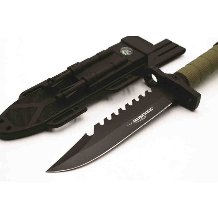 Couteau De Survie Humvee Next Gen Survival Lame Acier Inox Manche ABS Etui Boussole Allume Feu HMVKFXB02 - Livraison Gratuite