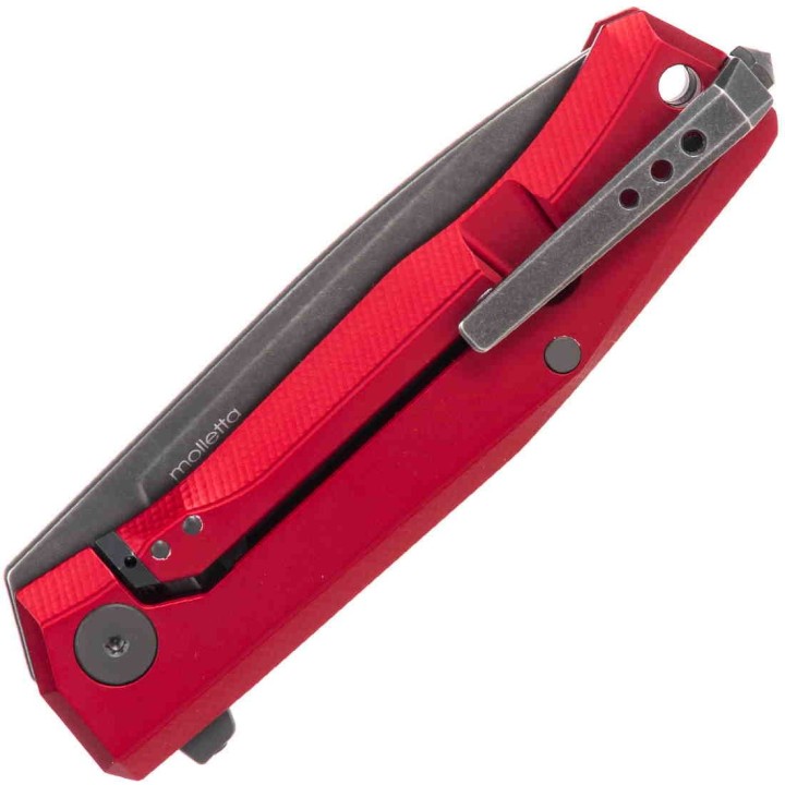 Couteau LionSTEEL Myto Red Manche Aluminium Lame Acier M390 IKBS Framelock Clip Made Italy LSTMT01ARB - Livraison Gratuite