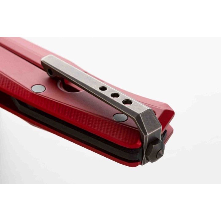 Couteau LionSTEEL Myto Red Manche Aluminium Lame Acier M390 IKBS Framelock Clip Made Italy LSTMT01ARB - Livraison Gratuite