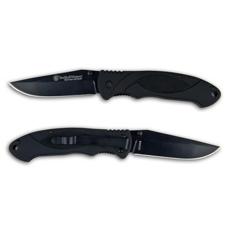 Couteau Smith&Wesson Extreme Ops Linerlock Lame Acier 440 Manche FRN SWA25 - Livraison Gratuite