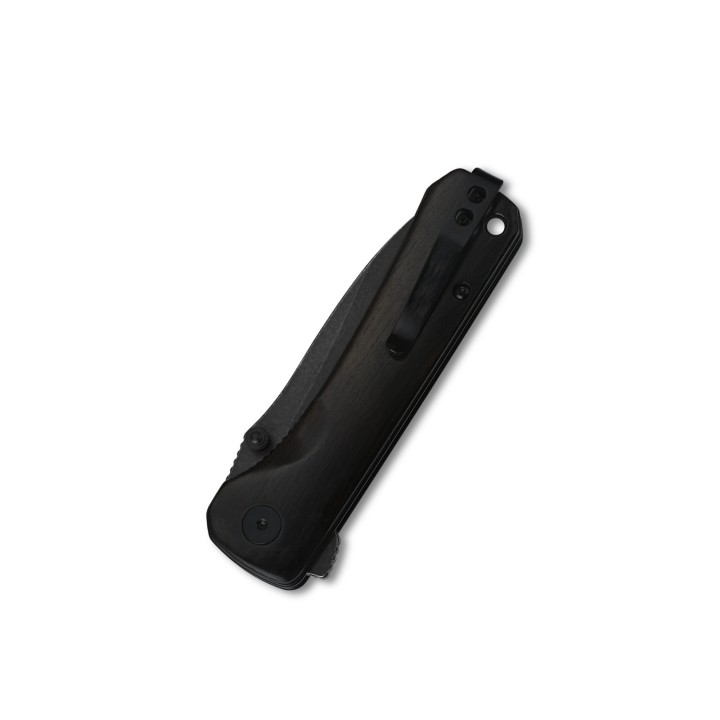 Couteau QSP Hawk Black Lame Acier 14C28N Manche Ebène IKBS Linerlock Clip QS131P2 - Livraison Gratuite