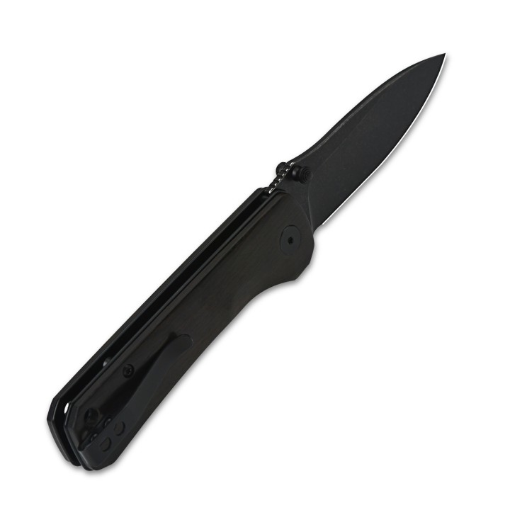Couteau QSP Hawk Black Lame Acier 14C28N Manche Ebène IKBS Linerlock Clip QS131P2 - Livraison Gratuite