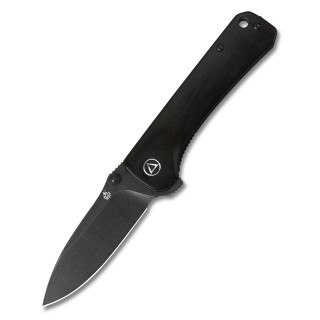Couteau QSP Hawk Black Lame Acier 14C28N Manche Ebène IKBS Linerlock Clip QS131P2 - Livraison Gratuite